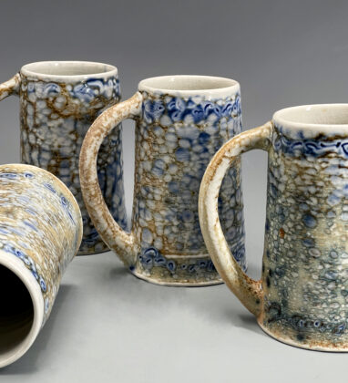 Shapiro 4 porcelain mugs detail Mark