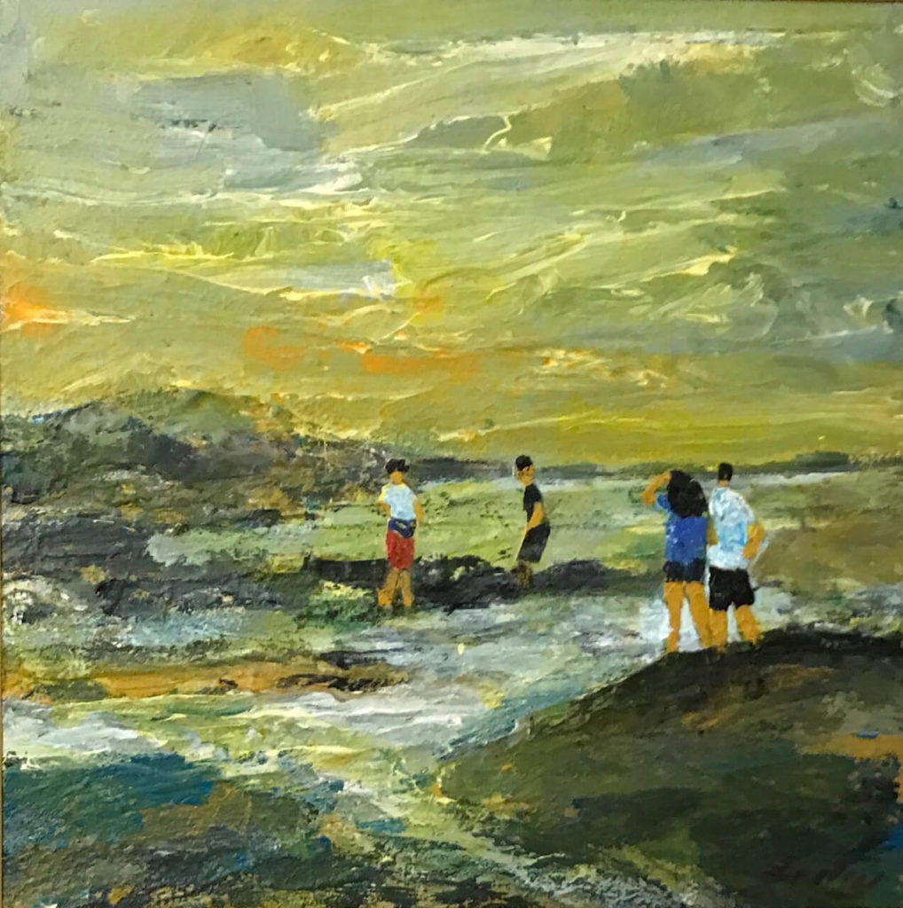 On The Rocks - Alan Braley 12x12 mixed media