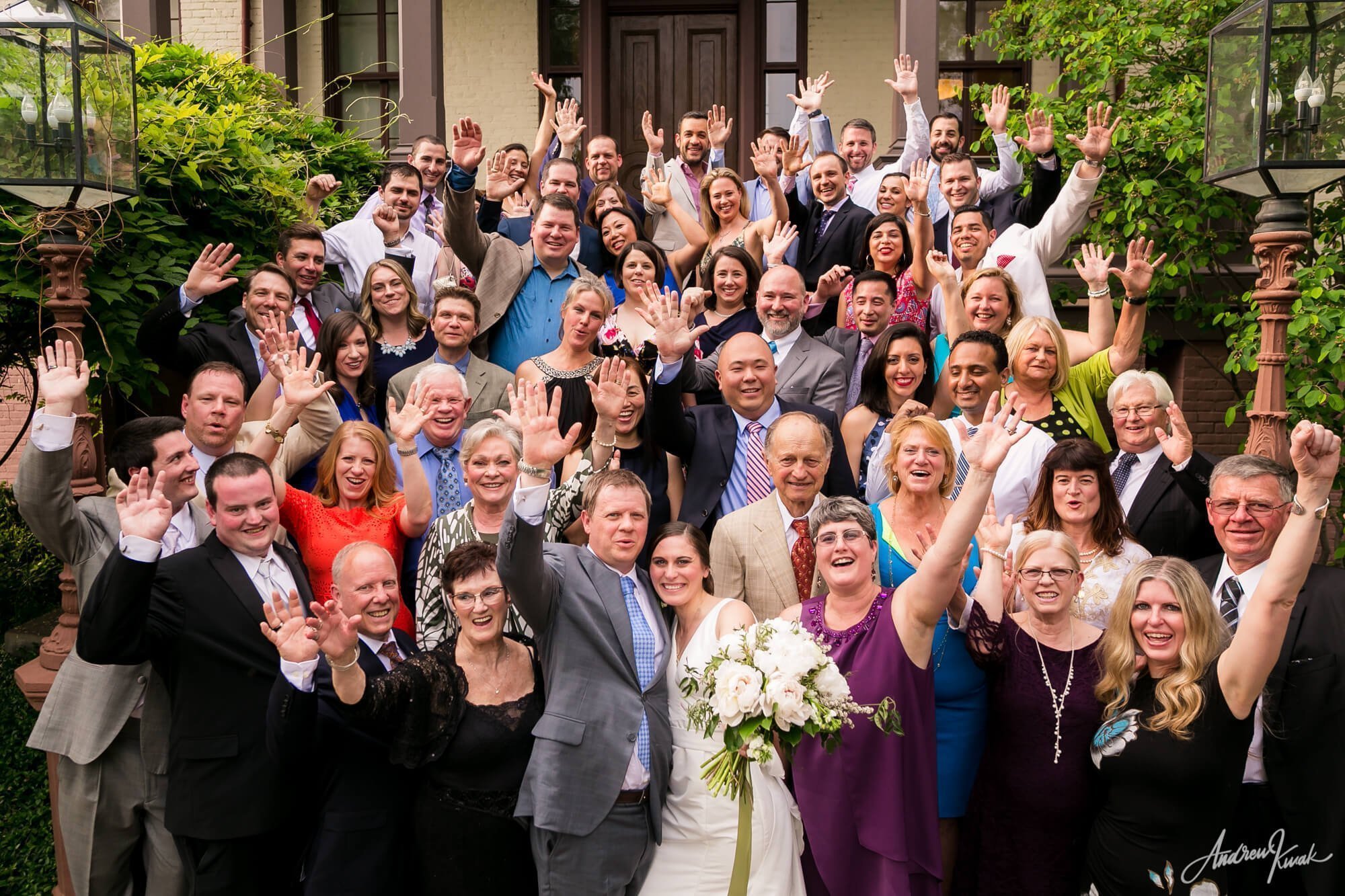 Wedding Celebration at Hill Center's Historic Entrance