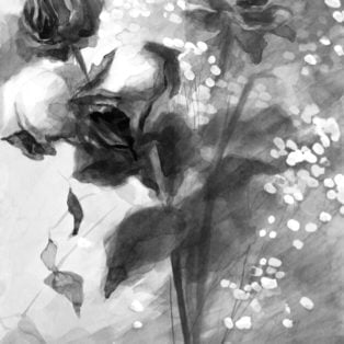 Cut Roses-CinCin Fang-Ink-16inx21in-$250 - Hui Fang