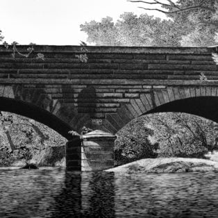 Gray - Hardware River Aqueduct II - woodcut - $1250 -M Alexander Gray