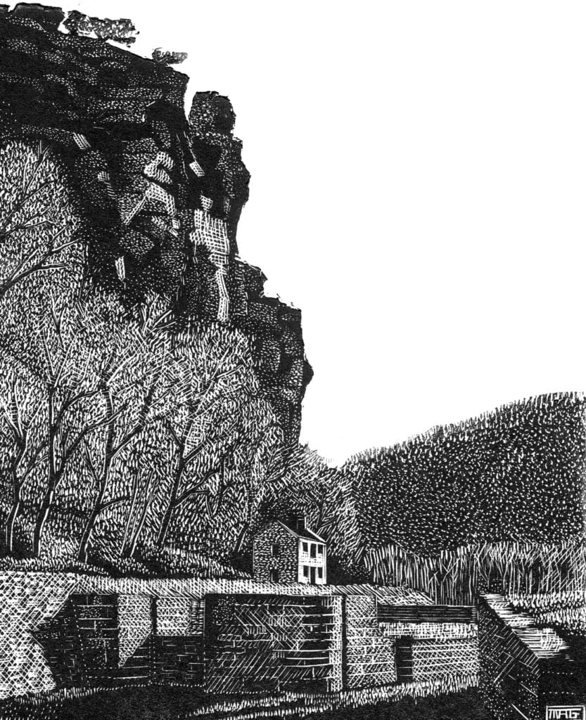 Gray - Lock 33 at Harpers Ferry - relief engraving - $150 - M Alexander Gray