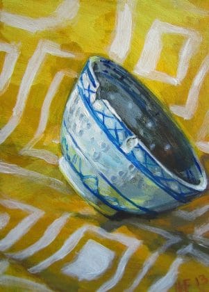 Tipped Bowl-CinCin Fang-Acrylic-6inx8in-$60 - Hui Fang