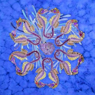 Aquastrian.Nico Gozal.Painting on Silk.20x20.$220 - Nico Gozal