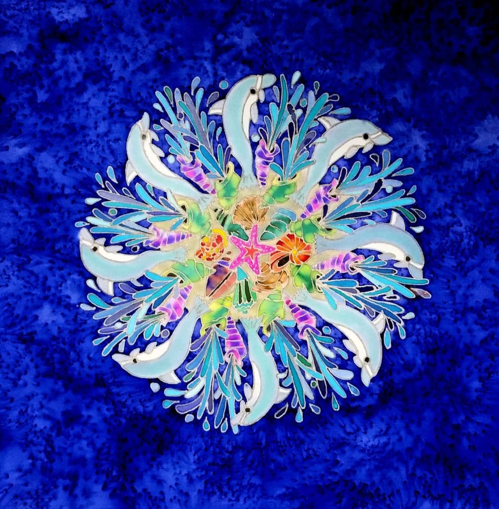 SeaMill.Nico Gozal. Painting on Silk, 20x20. $220 - Nico Gozal