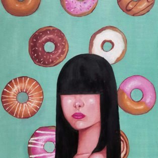 donuts, Khanh Nguyen, oil, 24 x 18, 5000 - Kay Nguyen