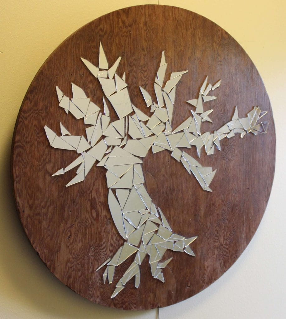 Junk Art Club: The Climate Change Project - Plant a Tree Broken Mirror
