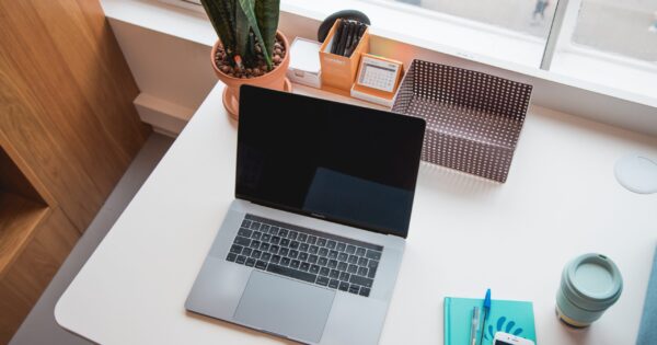 laptop sitting on a desk