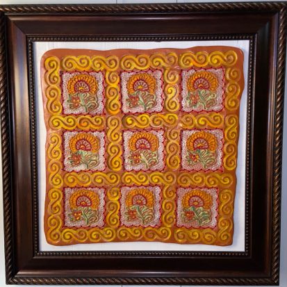 Kasse Andrews-Weller - Yellow S Curved Floral Quilt