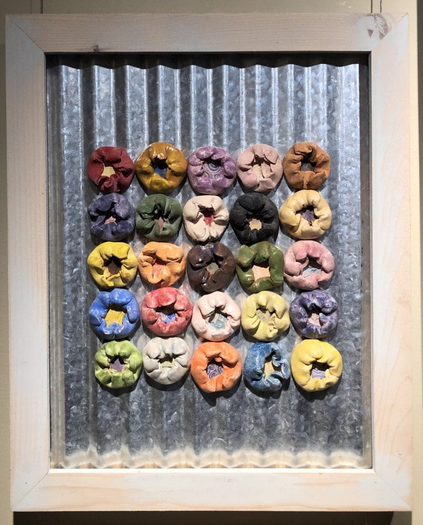 Yo-Yo Quilt on Corrugated Metal