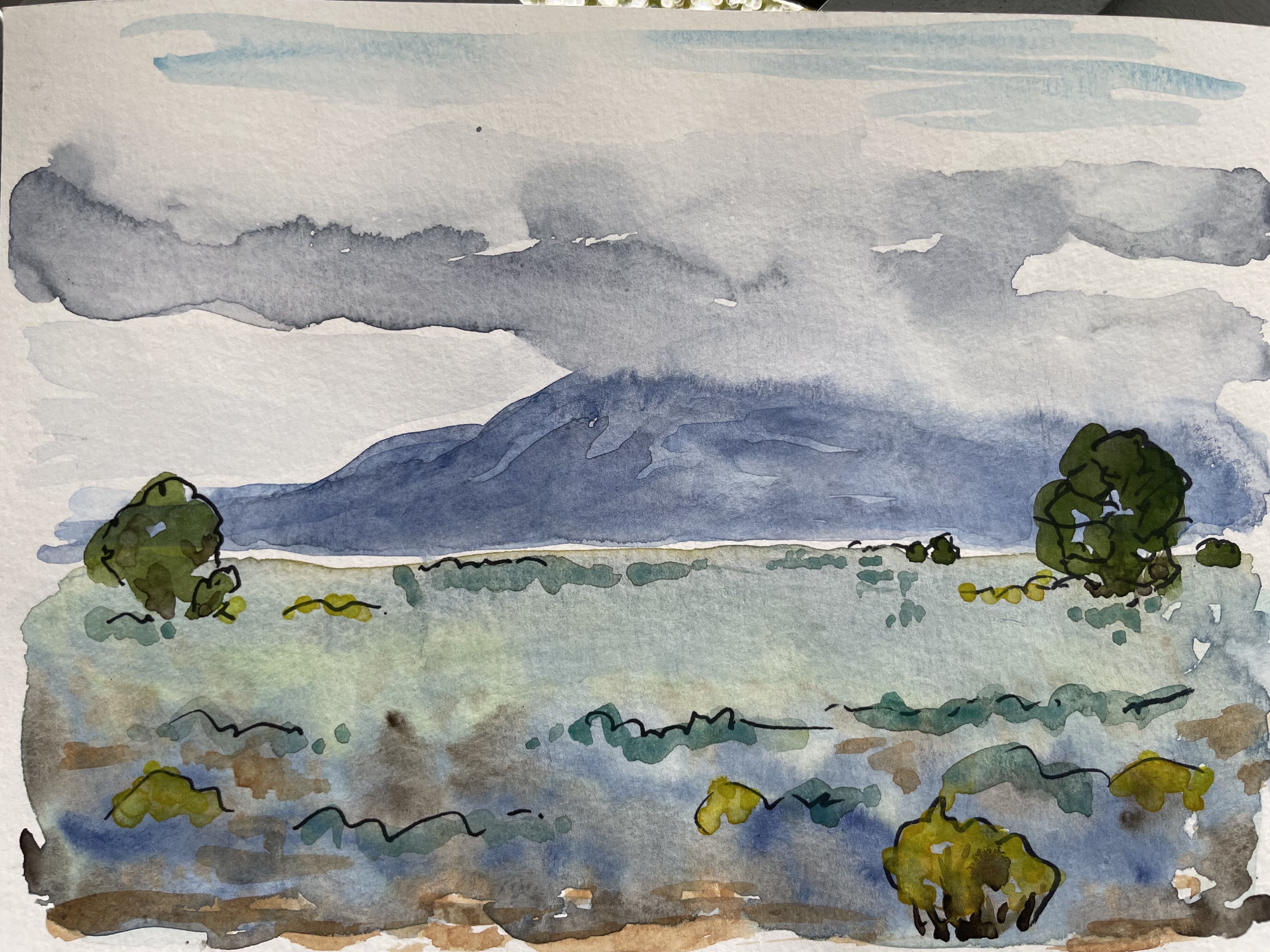 Sarah Rouse – Taos Mountain in cloud