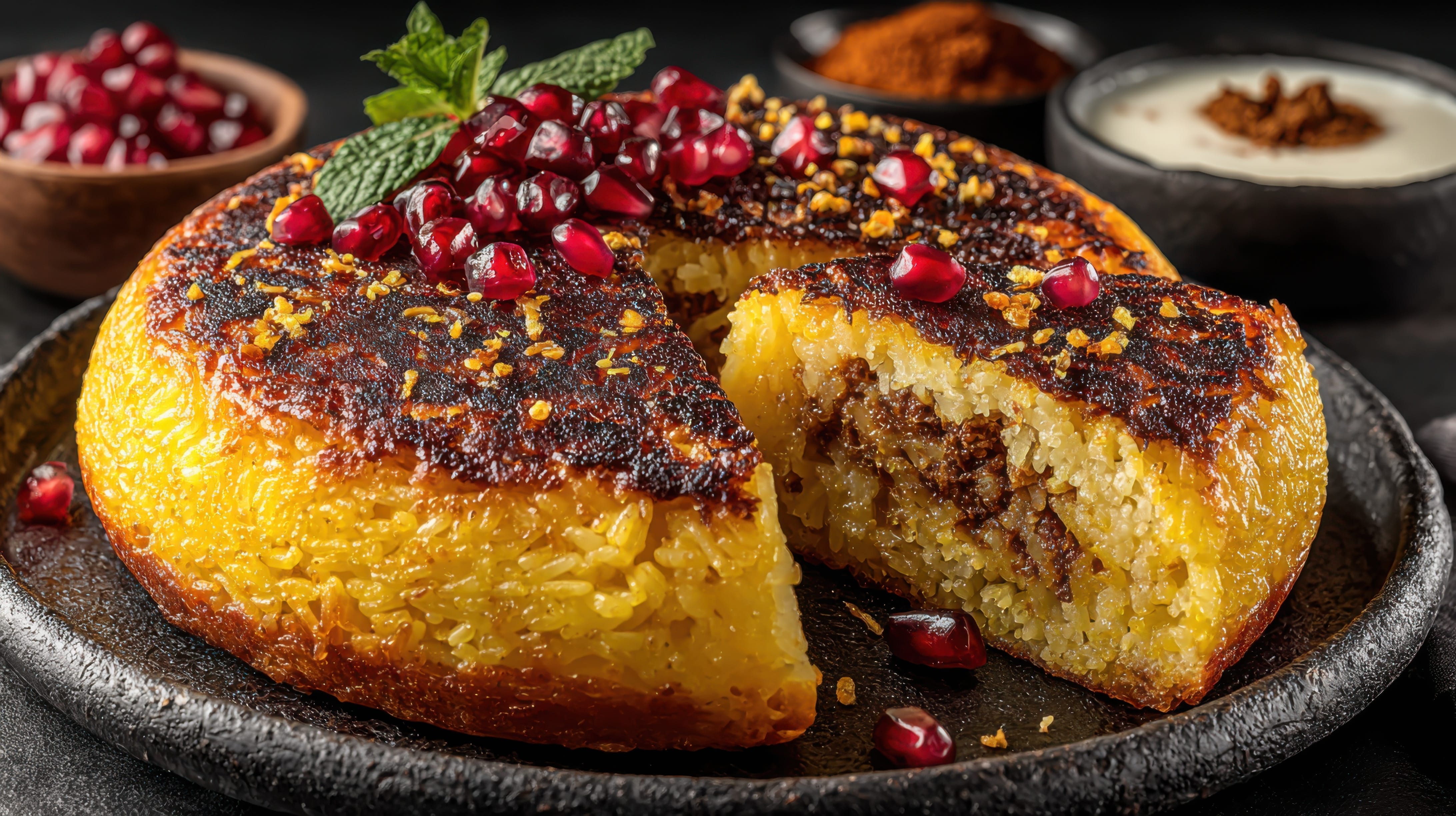 Tahdig, a beloved Iranian specialty, is the crispy golden crust formed at the bottom of the rice pot, offering a crunchy, aromatic, and flavorful complement to meals.