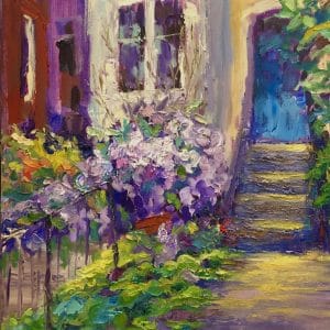 Lisa Bernstein - Blue Door with Wisteria