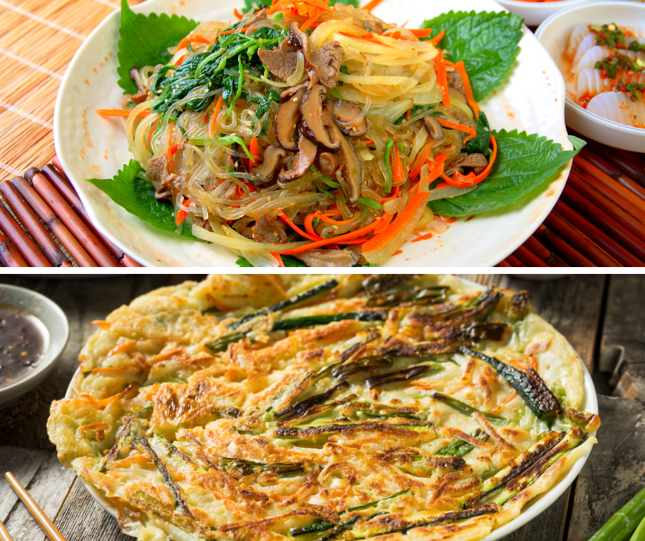 Korean Jap Chae Scallion Pancake